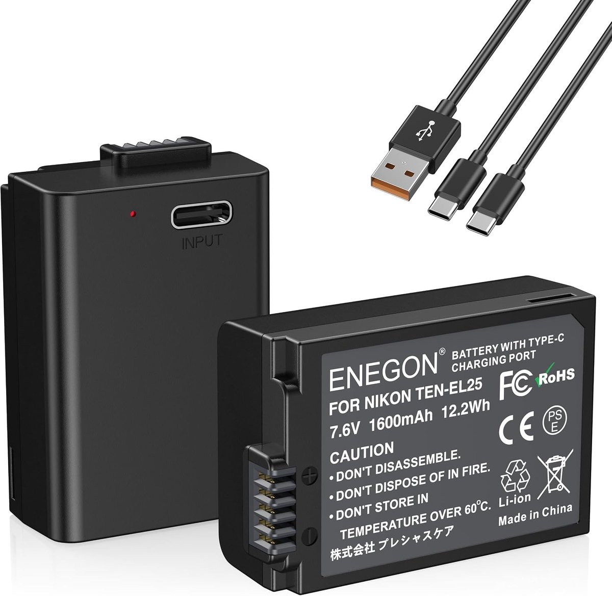 Oplaadbare Camera Batterij 2x 1600mAh voor Nikon Z FC, Z30, Z50, Z50II en MH-32 Accessoires
