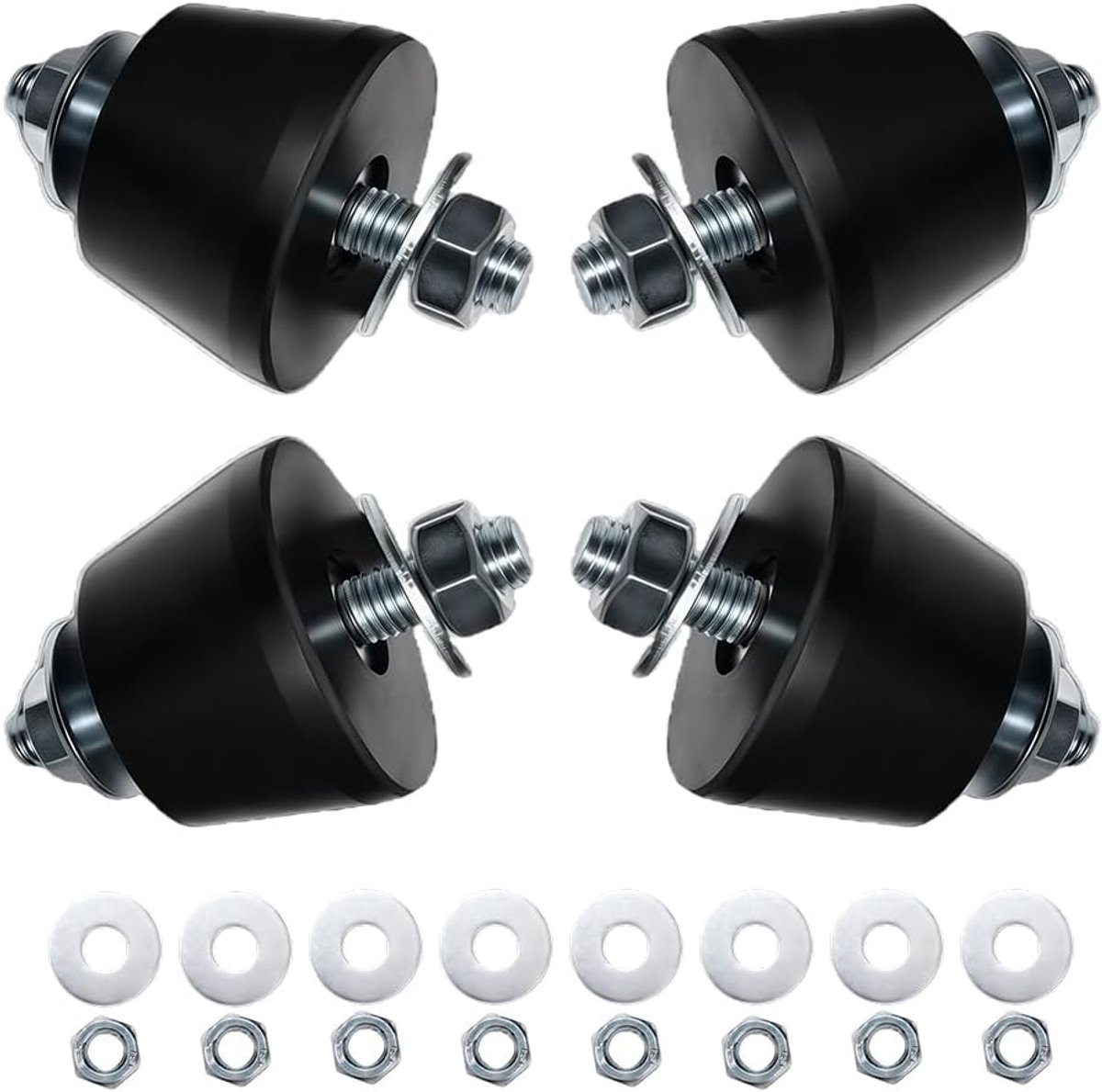 buffer M8 (40 x 26 mm), 4 stuks - trillingsdemper voor airconditioning, warmtepompen en compressoren - anti-trillingsvoeten van rubbermetaal voor geluids- en trillingsvermindering
