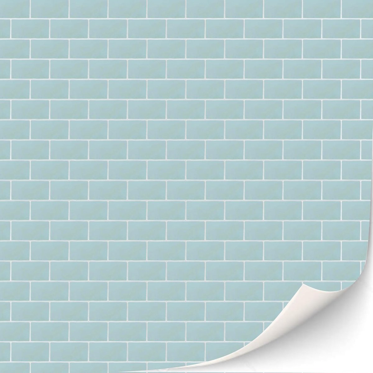 wandtegels, badkamertegels, keukentegels, metrotegels voor poppenhuizen, schaal 1:12, pastel-turquoise, metrotegels, 3 vellen