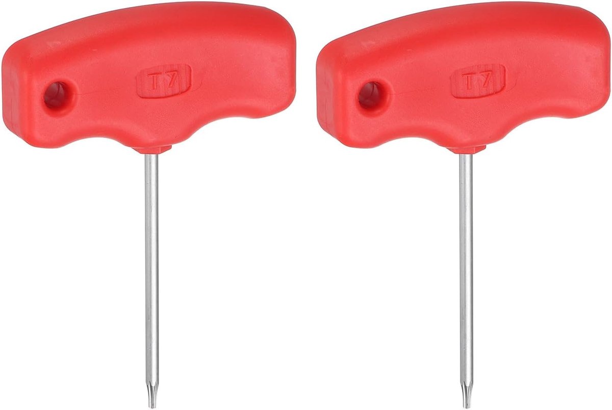 2 stuks Torx-schroevendraaiers T7 CR-V staal T-greep stersleutel voor CNC-draaigereedschapshouder