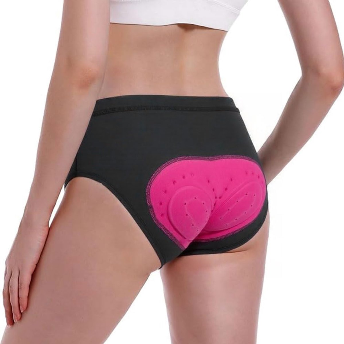 Damen Radunterhose Fahrradhose Kurz mit 4D Sitzpolster Fahrrad Unterwäsche Atmungsaktive Gepolsterte Radhose für MTB Rennrad Touren (Schwarz L)