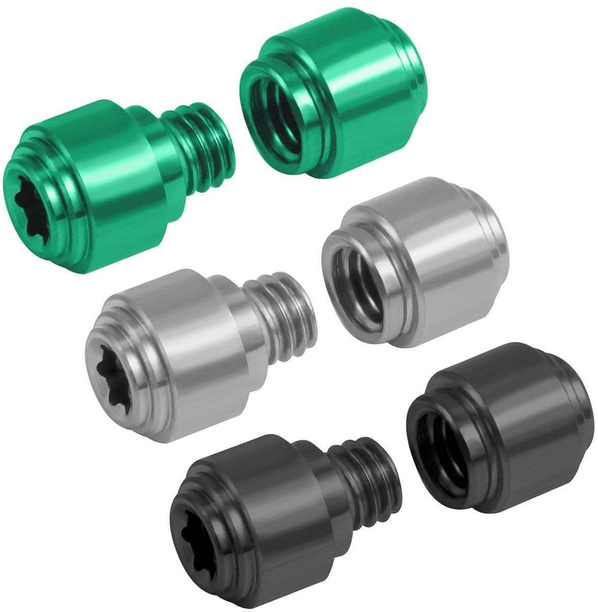 3 Sets Vervangende Duimsteunen, Titaniumlegering Zakmesschroeven Compatibel met Benchmade 535 Bugout (Zilver, Zwart, Groen)