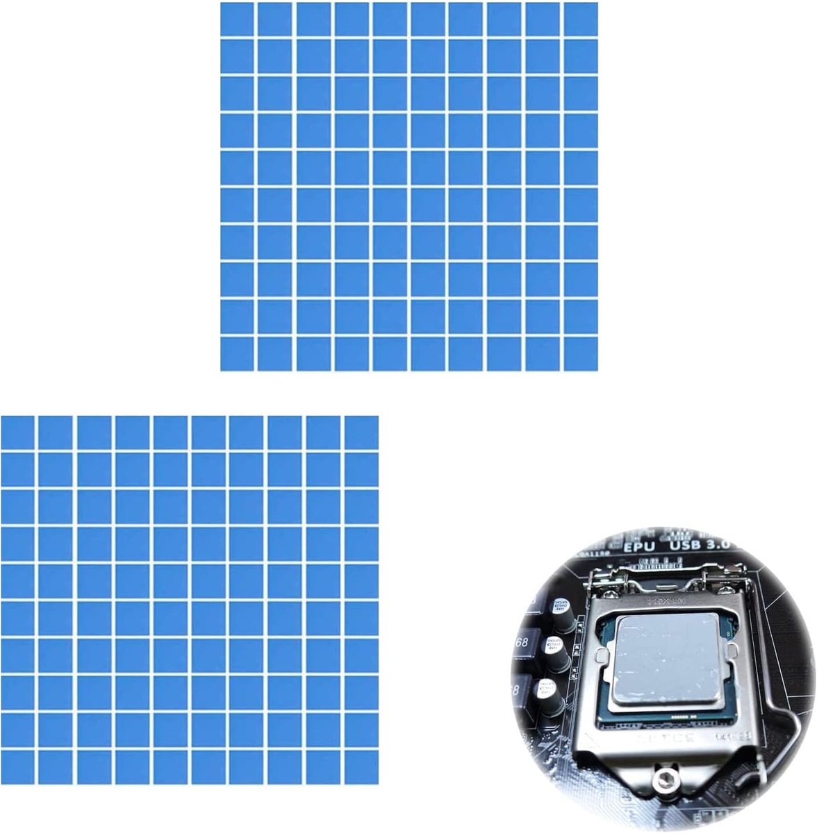 Thermische pad, 100 x 100 warmtegeleidende siliconen kussens, warmtegeleidend siliconen kussen, warmtegeleidingskussen van siliconen, (1,0 mm/2 mm), 2 stuks