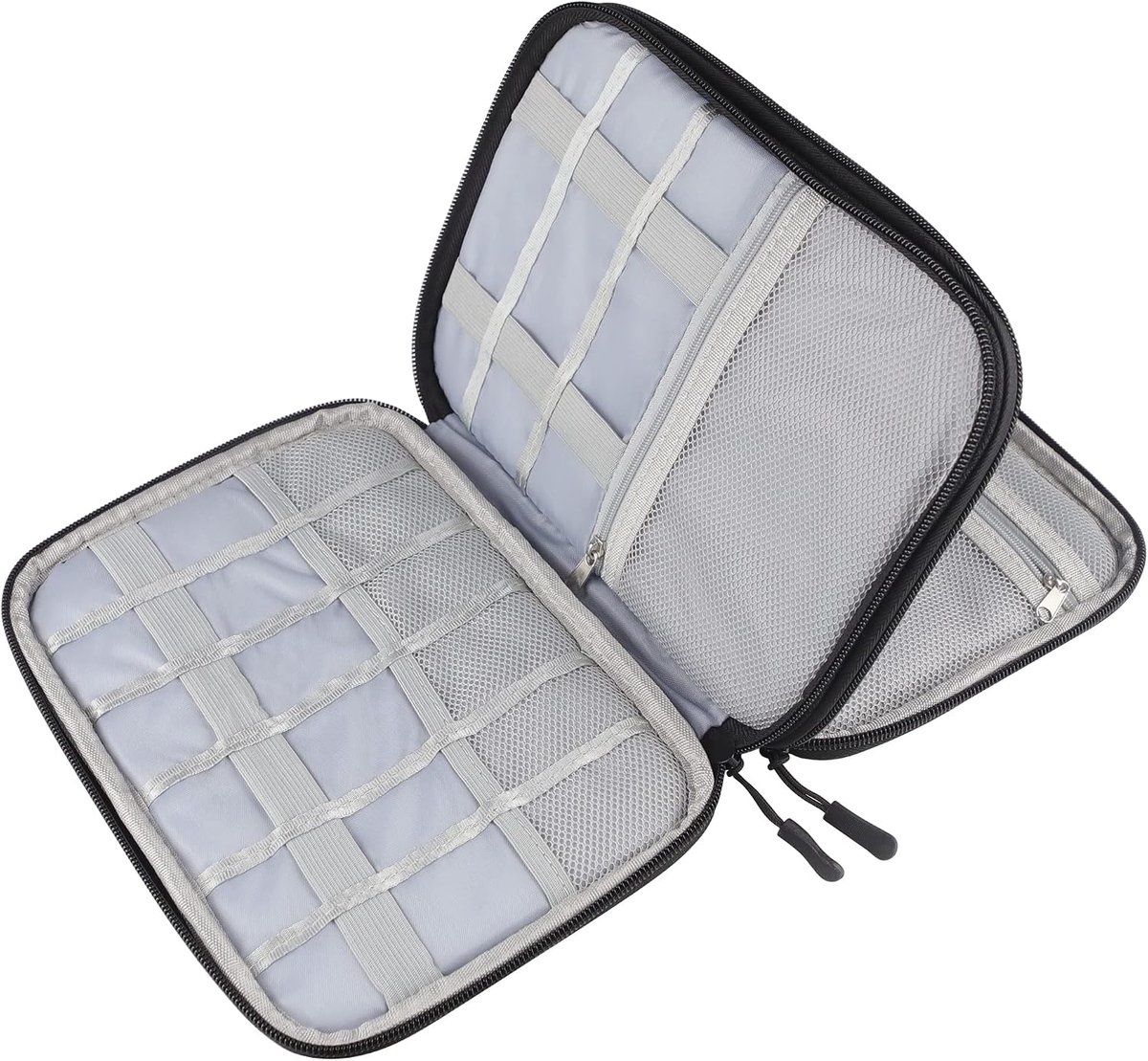 Kabelorganizer, universele reiskabeltas, waterdichte multifunctionele reisaccessoires, vakantiemust-have kabeltas voor oplader, mobiele telefoon, powerbank, harde schijven, zwart, Mittel (24 x 17 cm), kabeltassen
