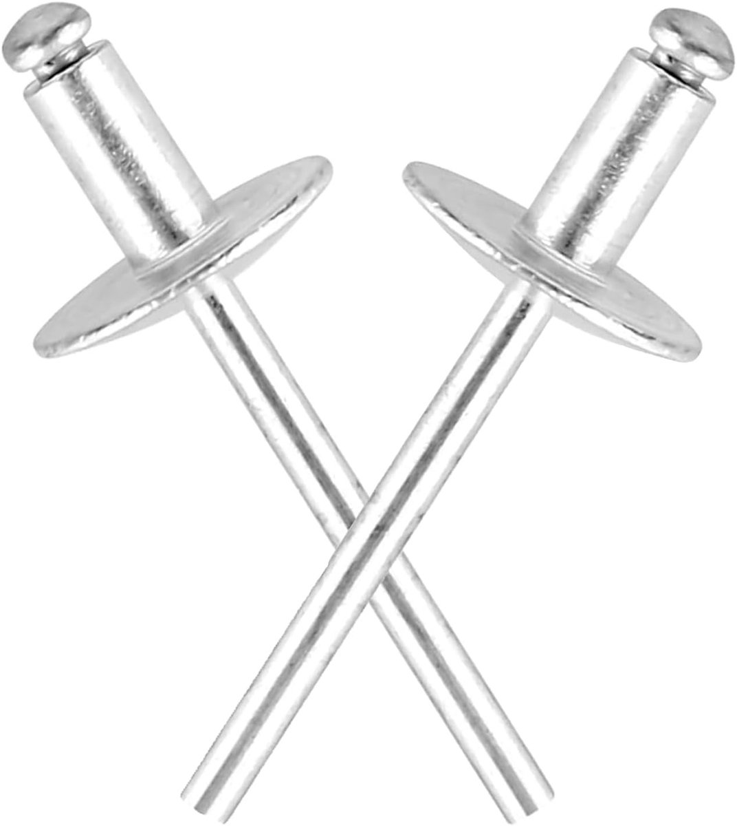 Grote Flens RIVETS 50 Stuks Aluminium RIVETS met Opbergdoos voor Metaal, Houtbewerking en Meubels 4.8x10x16mm