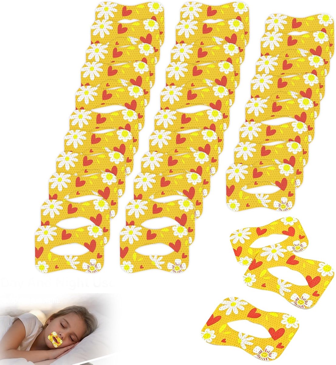 mondpleisters, slaapband, snurkpleisters, lippenpleisters, 30 stuks, 65 x 45 mm, neusademhaling, anti-snurken, zachte fase 1, slaaptape, pleister, snurkstop, monddroogheid, elastisch ademen
