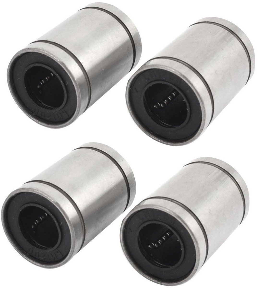 4 stuks LM12UU 12 mm binnendiameter, rubber, verzegelde lineaire kogellagerbus voor 12 mm stang, CNC-onderdelen, sferische glijlagers