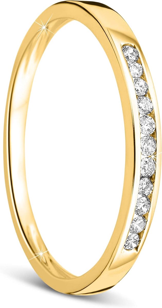 Damen 9 k (375) 9 karaats, (375) geelgoud Brillantschliff Diamant