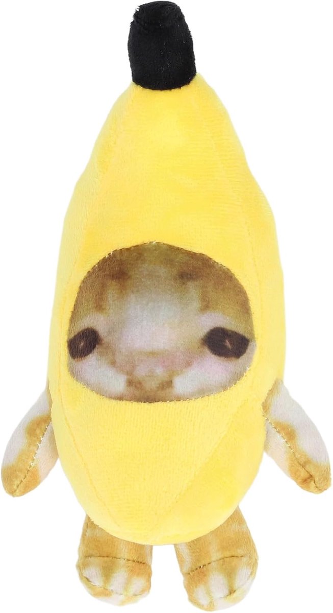 Banana Cat Plush Toy Premium Fabrics, Prachtig Vakmanschap, Stressverlichting van Knuffeldier voor Thuisdecoratie (30cm)