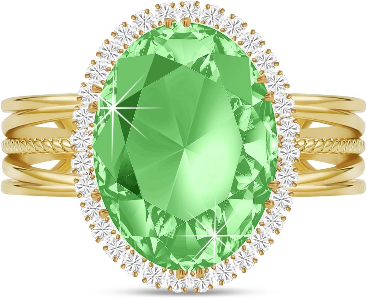 Ringen voor dames, moissanite damesring, mode-sieraden, ring met verstelbare steenring, opvallende ringsieraden in goud/zilver