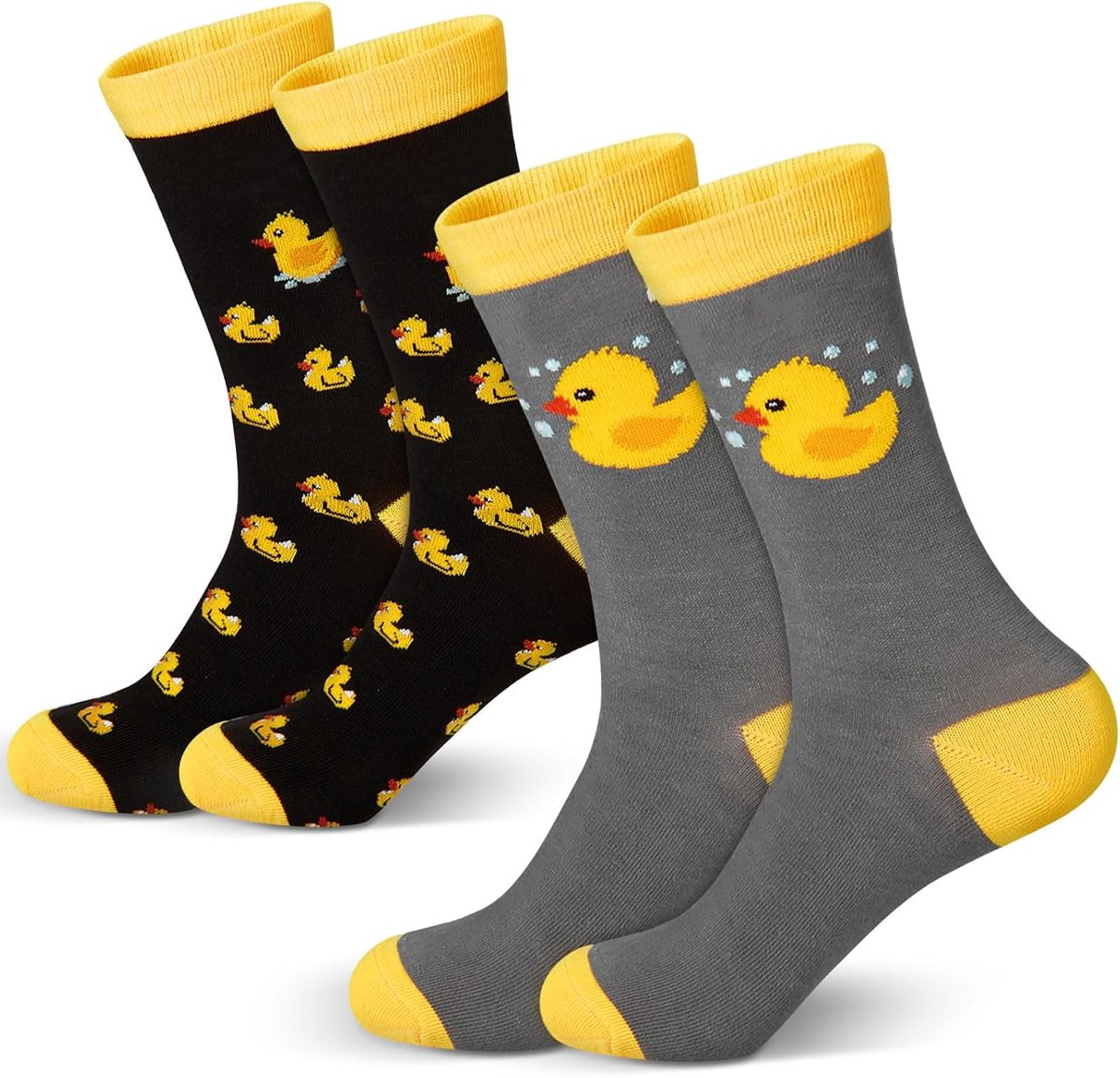 2 Paar Grappige Sokken Met Eendjes Nieuwigheidssokken Met Eendjes, Cadeaus Voor Vrouwen, Moeders, Mannen, Verjaardagscadeau, Feestelijke Familiepyjama's, Feestartikelen(43-46)