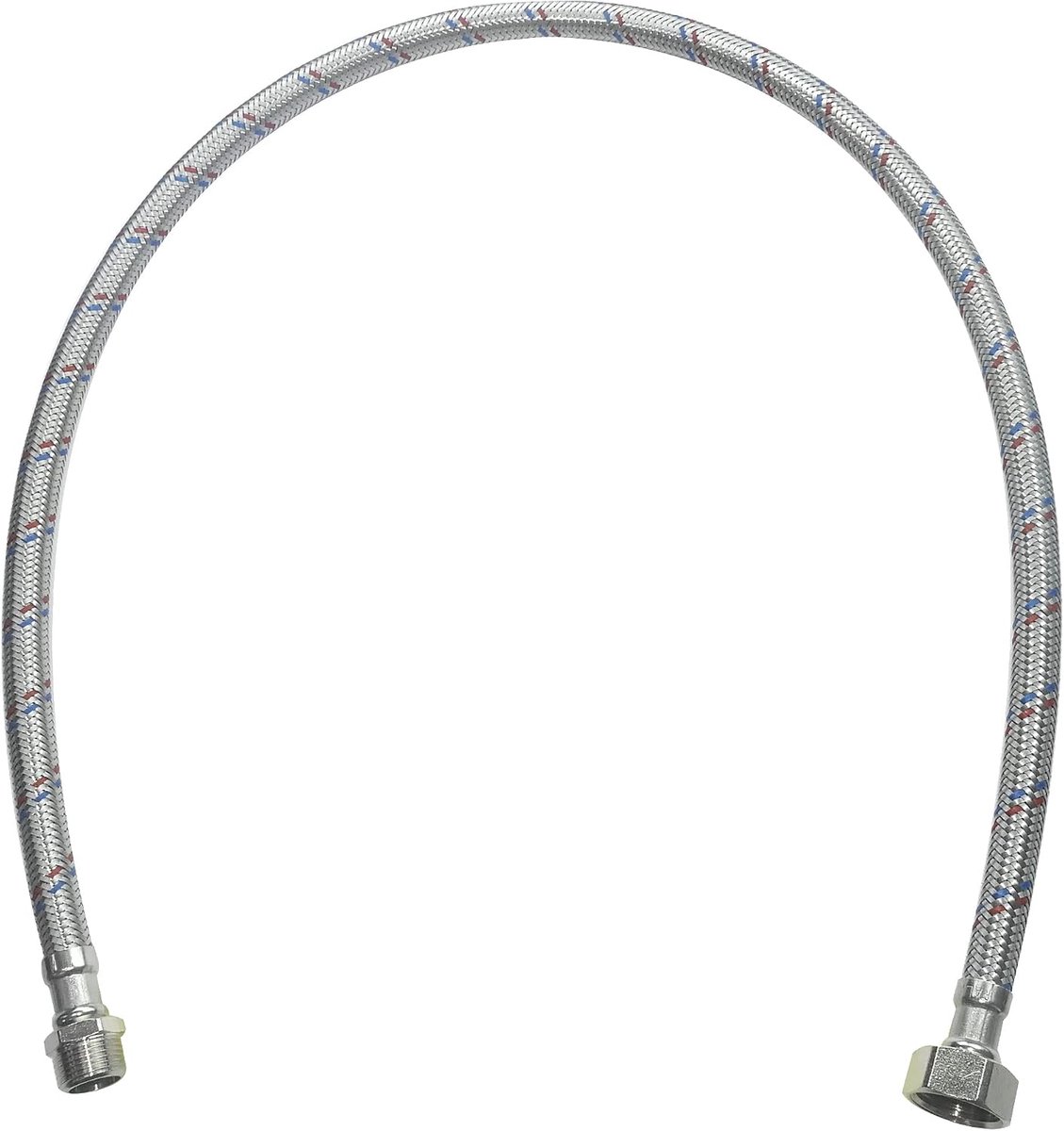 - C51093 - Slangleidingen 800 mm 1/2" vrouwelijk - 3/8" mannelijk - flexibele aansluitslang - flexibele verbindingsslang sanitair voor kranen badkamer keuken verwarming
