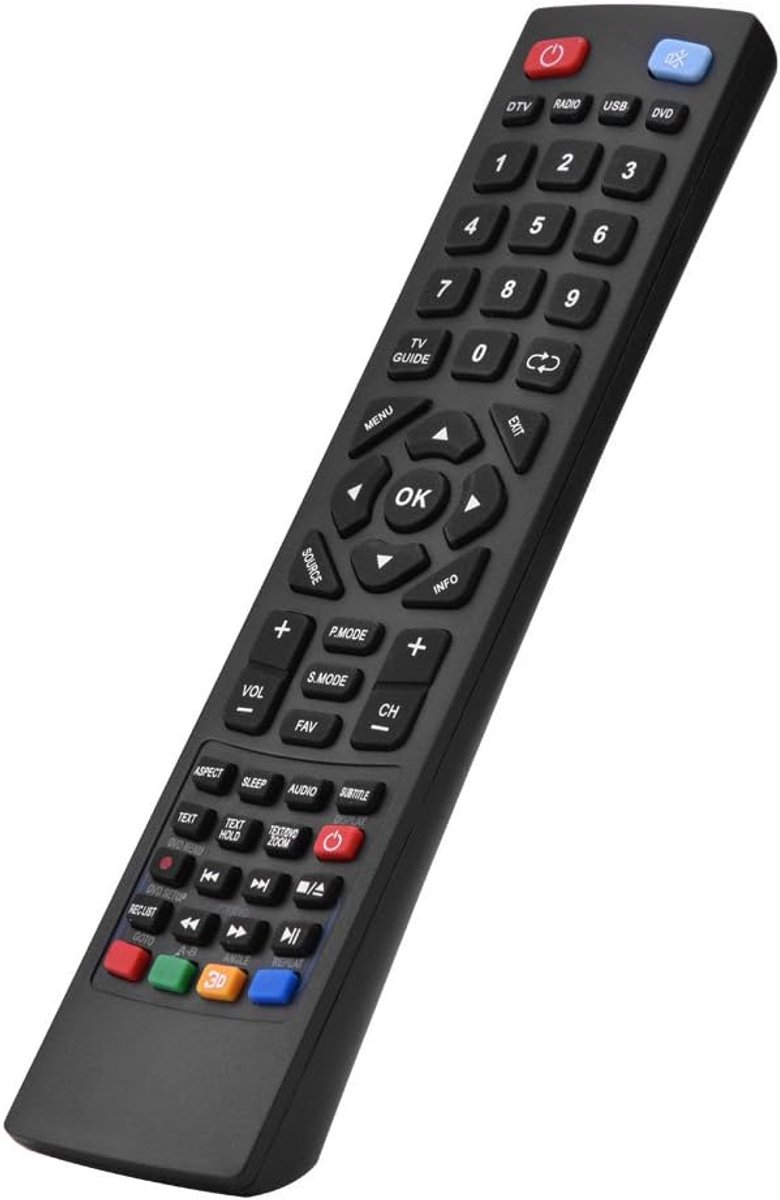 Contour TV universele afstandsbediening: ideale vervanging voor alle soorten tv's - met speciale menunavigatiesleutels - voor Alba Bush/Technika/Blaupunkt/SHARP/E-Motion TV - 20,5 x 4,5 x 2 cm
