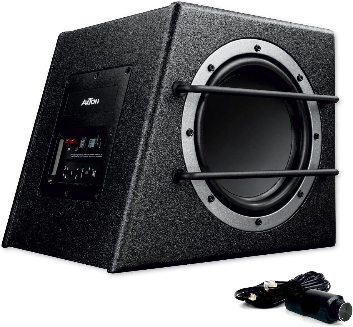SnelShoppen - Actieve Subwoofer 20 cm / 8 Inch voor Auto en Motorhome, Compacte Bass Box met Versterker, 100 Watt RMS, Perfect voor Feest en Reizen