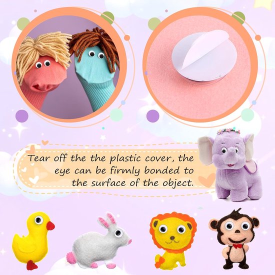 Ogen Zelfklevende 20Mm Zwart Wit Googly Ogen Voor Crafting Pop Eye Maken Scrapbooking Speelgoed Accessoires — afbeelding 3