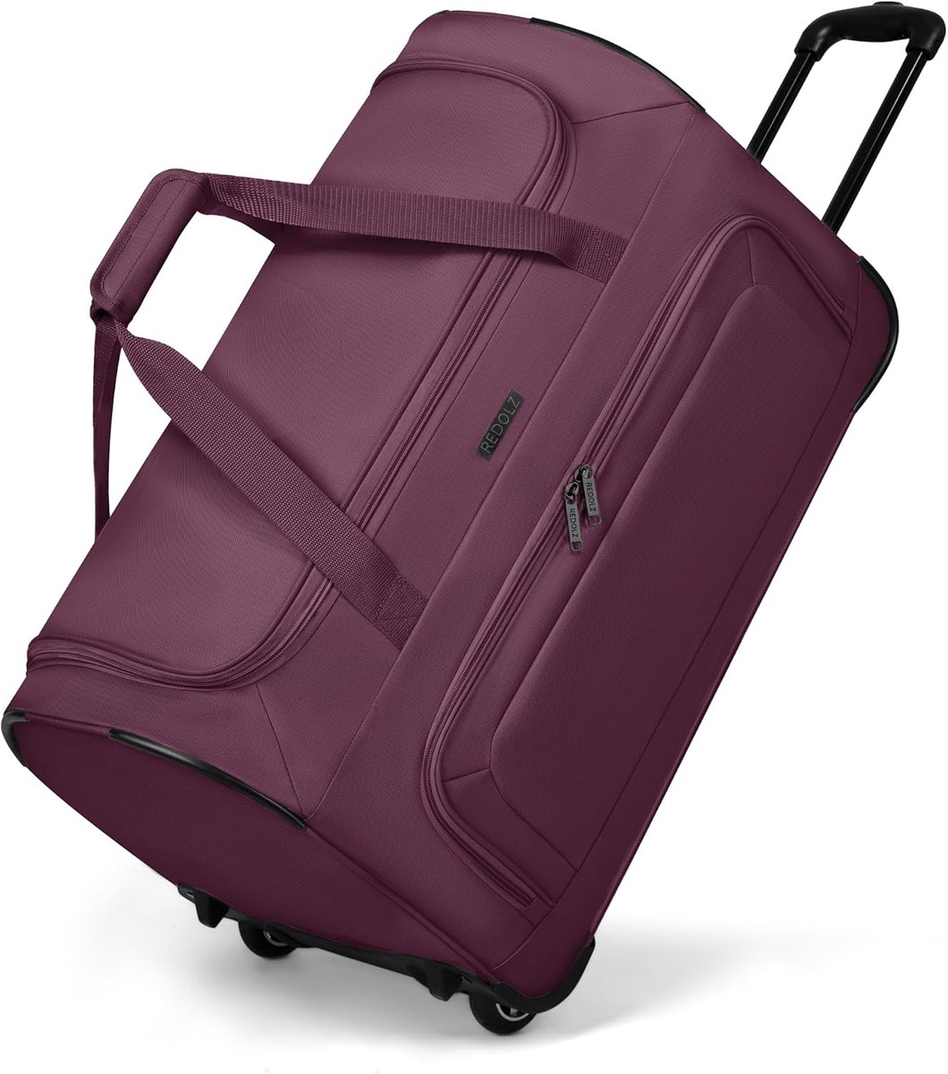 Duffle tas met wielen 71L - bordeaux - lichtgewicht 2.1kg - perfect voor reizen - ShopVlot