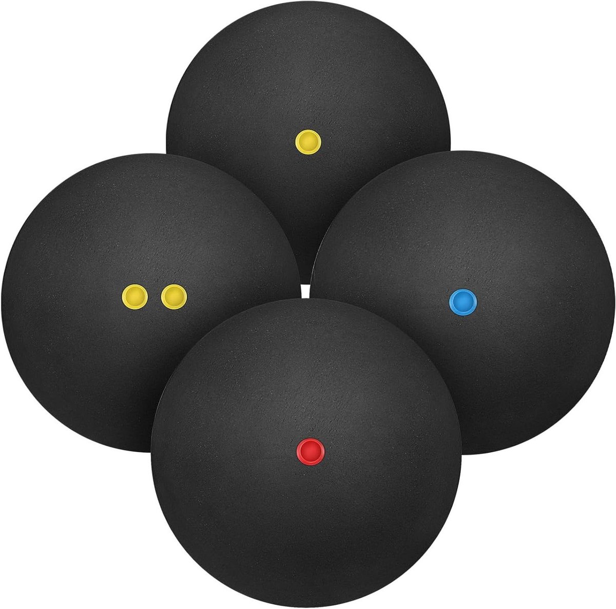 Squashballen Set - Sportballen Outdoor - Sportbeoefening Trainen - Verschillende Snelheden - 39 mm - Zwart