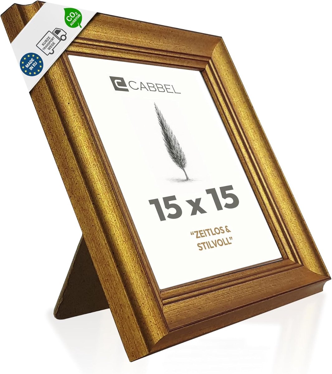 SnelShoppen - Barok Lijst Goud 15x15 cm - Antieke Vierkante Fotolijst met Ornamenten - Decoratieve Lijst voor Foto's & Posters - Luxe Wanddecoratie vo