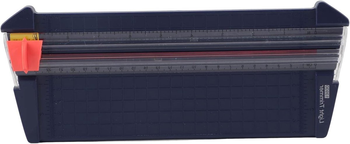 Mini Papiersnijder - Draagbare Guillotine - Papier Snijden - Transparante Schaalverdeling - 230 mm Snijbreedte - Marineblauw