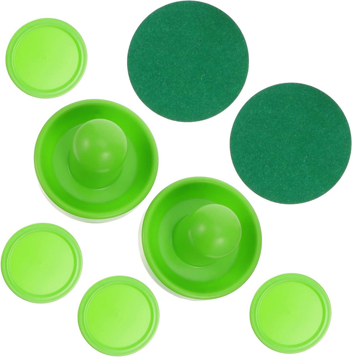 Air Hockey Set - Pucks en Pushers - Tafelspellen - Perfecte Vervangingskit - 6x9.7x9.7 cm - Groen