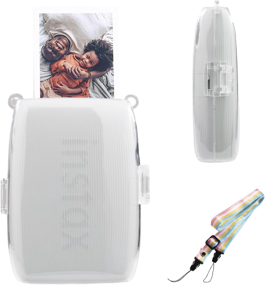 Transparante Beschermhoes voor Fujifilm Instax Mini Link 3 Smartphone Printer met Strap, Duurzaam en Stijlvol Ontwerp, Perfecte Bescherming en Gebruiksgemak