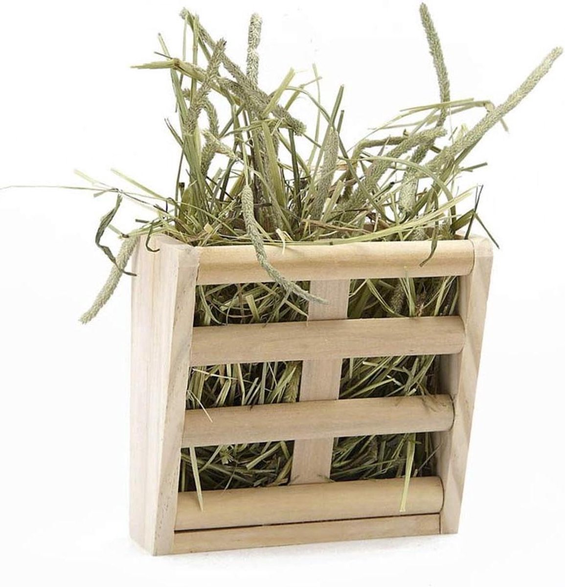 Voederbak Hout - Voerbak Kleine Dieren - Hygiënisch Voeren - Natuurlijk Materiaal - 17x16x9 cm - Houtkleur
