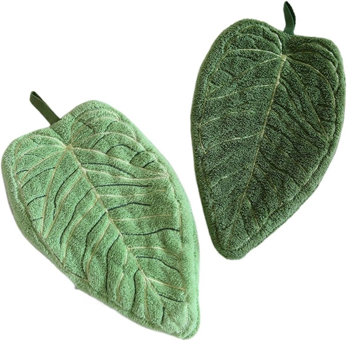 Keukendoeken Bladvorm - Decoratieve Handdoekjes - Keuken en Badkamer - Absorberend Koraalfleece - 25 x 20 cm - Enkel attribuut