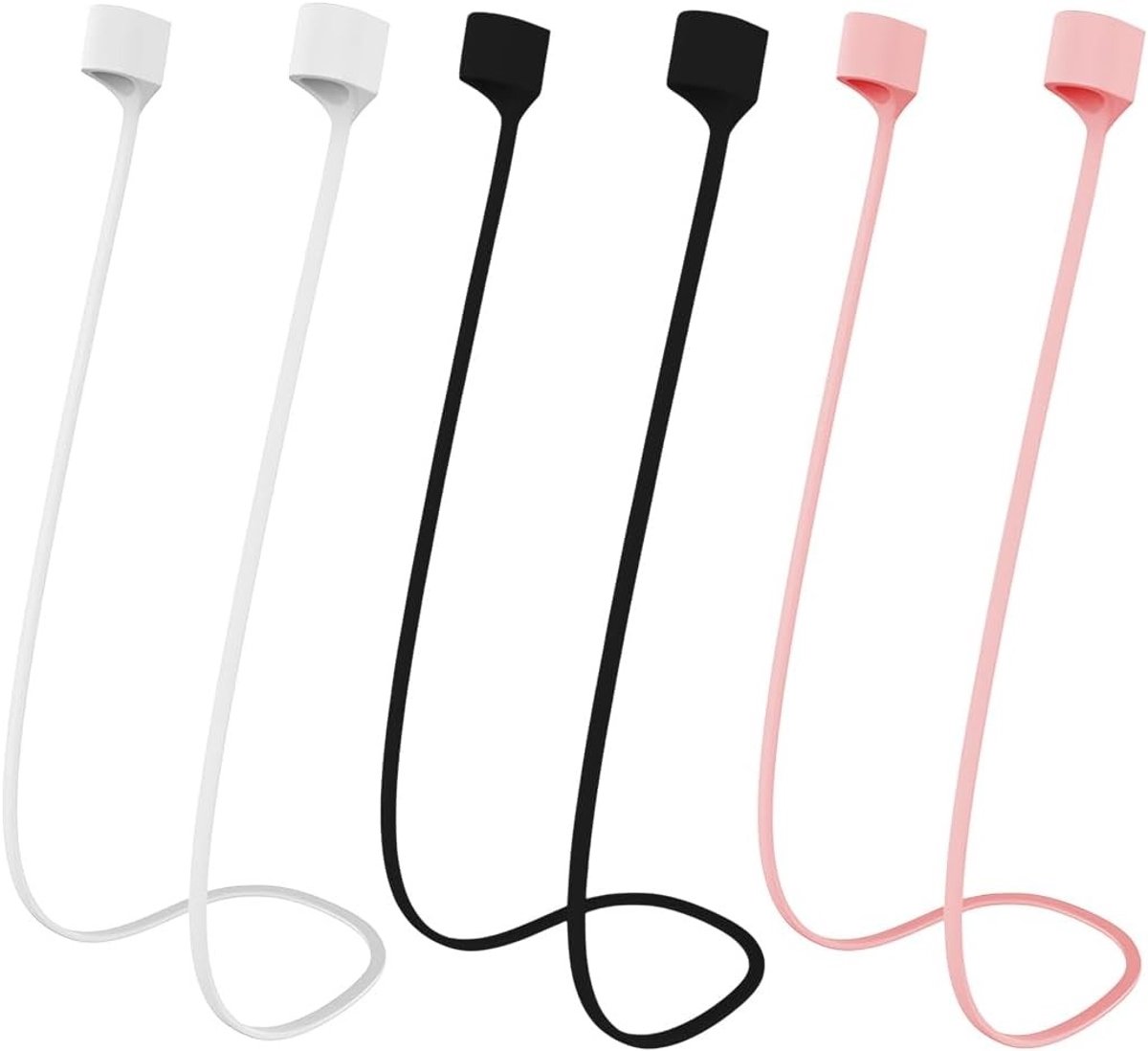Set van 3 Magnetische Anti-Verlies Oordopjes Houders van Zacht Silicoon, Geschikt voor AirPods 1, 2, 3, 4 en Pro 1, 2 - Perfecte Accessoires voor Veilig Gebruik en Draagcomfort