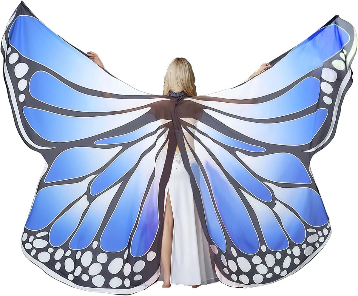 Vleugels voor volwassenen, vlinder vleugels voor Halloween en carnaval, kostuum voor dames, fairy wings voor cosplay feest