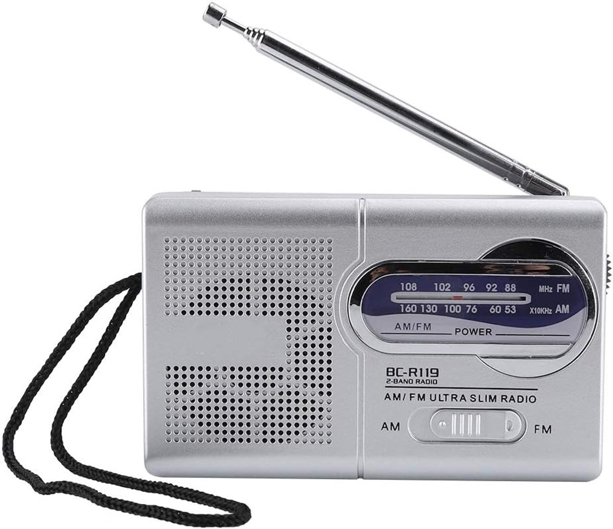 Portable Radio, Multifunction Mini Pocket AM/FM BC-R119 Radio Speaker Receiver Telescopic Antenna - ShopVlot
