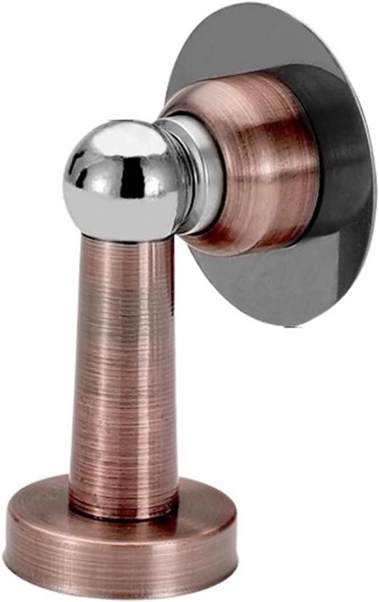 Magnetische Deurstopper - Deurhouder Deurvastzetter - Deuren Open Houden - Zonder Boren - 74 mm Hoog - Rood Brons