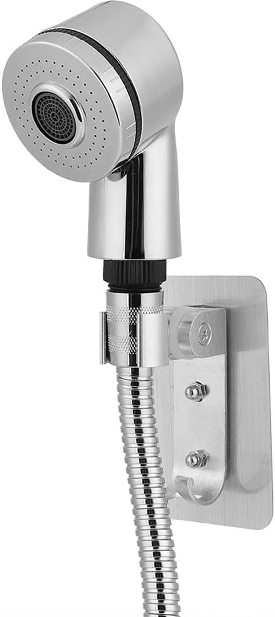 SnelShoppen - Douchekop Sprayset voor Badkamer met 2 Waterafvoerstanden - Handdouche, Kraanadapter en Sleutel - Ideaal voor Haarwassen en Huishoudelij