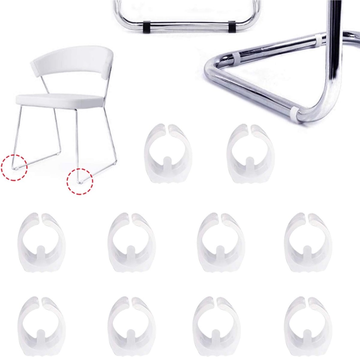 YouU 25mm Plastic Chair Foot Floor Glides Tubing Caps Cover 10pcs Protector Furniture Foot Rectangle Shaped Non-slip - ShopVlot