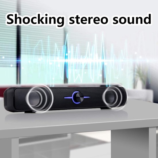 Soundbar TV Speaker - Home Theater Speaker - Films en Muziek - 3D Surround Geluid - 360x66x62mm - Zwart — afbeelding 2