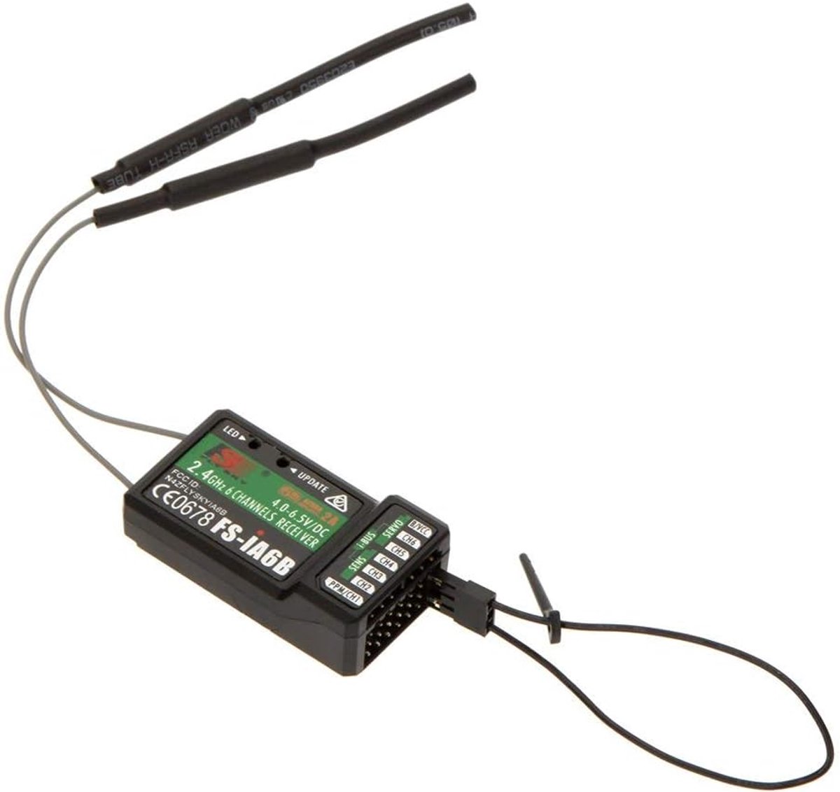 SnelShoppen - 6-Kanaals Ontvanger PPM Uitgang, Compatibel met i4 i6 i10 Transmitter, 2.4G Flysky FS-iA6B Afstandsbediening, Ultra Licht, Betrouwbaar e