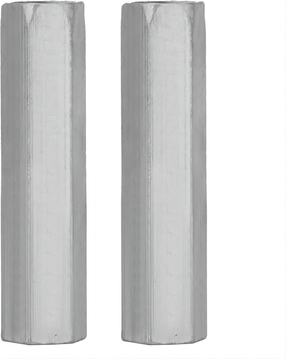 SnelShoppen - 2 Stuks M10 x 60 Lange Moeren, Hexagonale Koppelingselementen, Gegalvaniseerd Staal, Voor Montage van Schroeven en Stangen