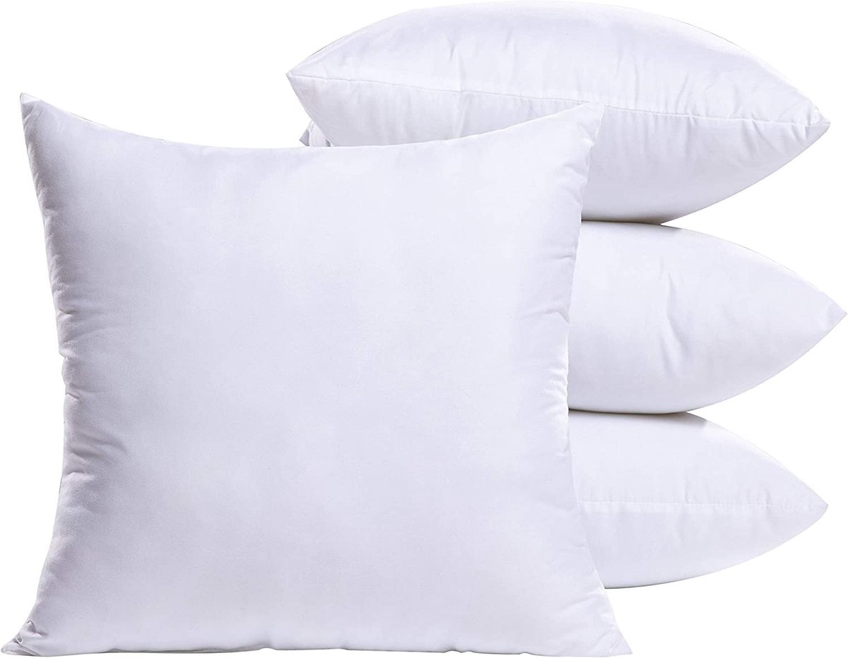 Omgoods - Kussenvulling 45x45 cm - Set van 4 Wasbare Binnenkussens voor Sofa en Sierkussens