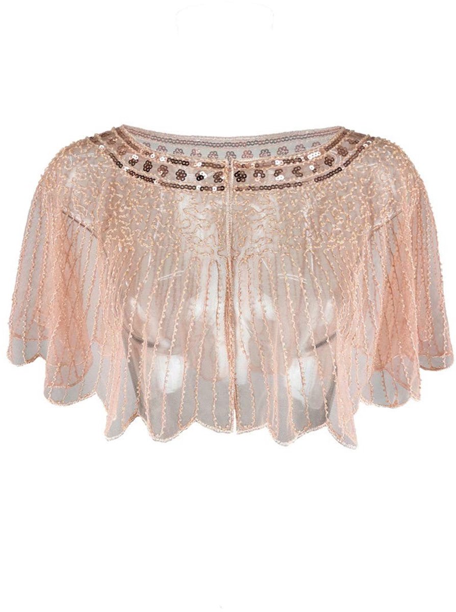 Omgoods - Elegante Gatsby Sjaal met Pailletten voor Feestelijke Gelegenheden