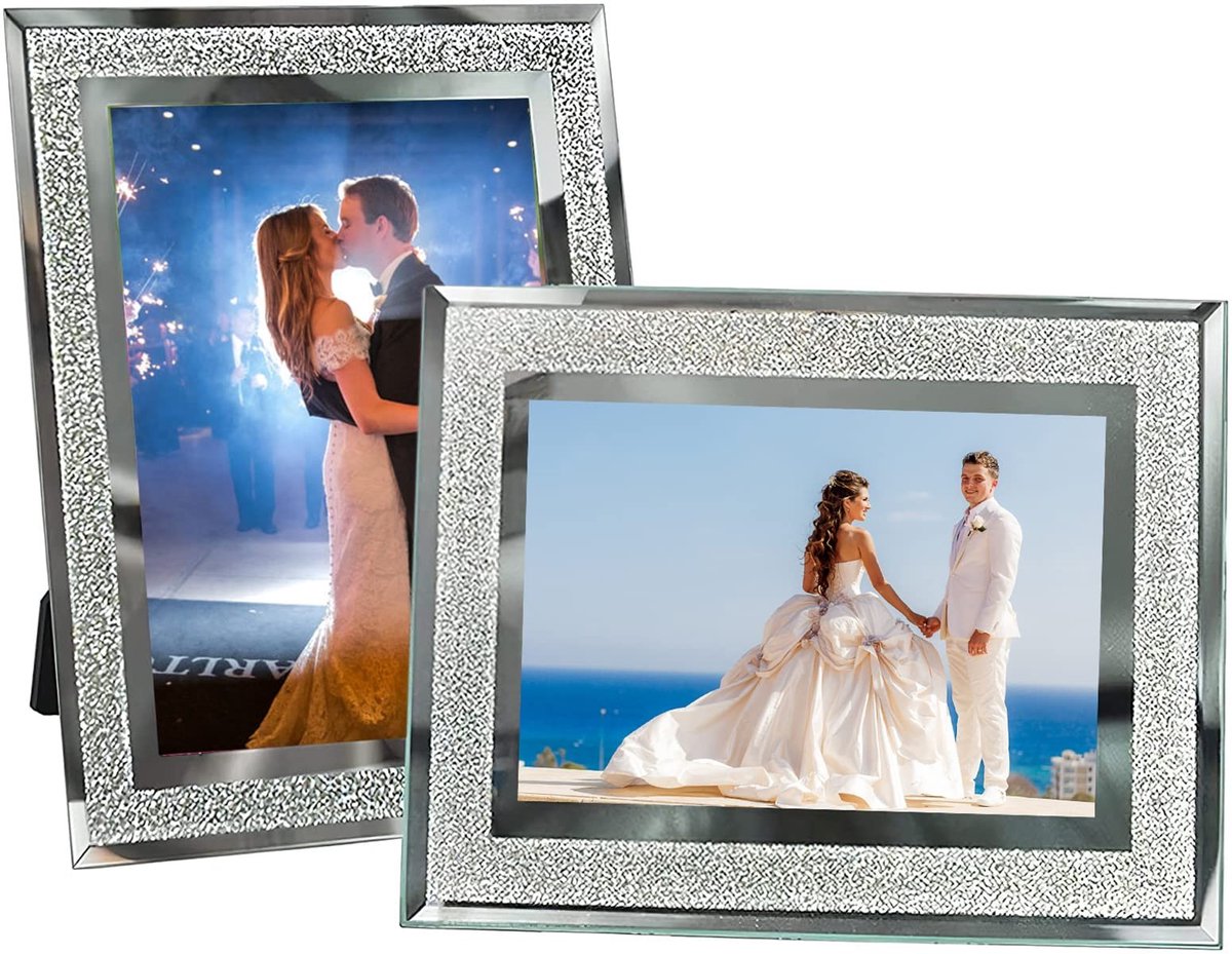 Omgoods - 13x18 cm Glazen Fotolijst - Modern Zilver voor Baby- en Trouwen Foto's