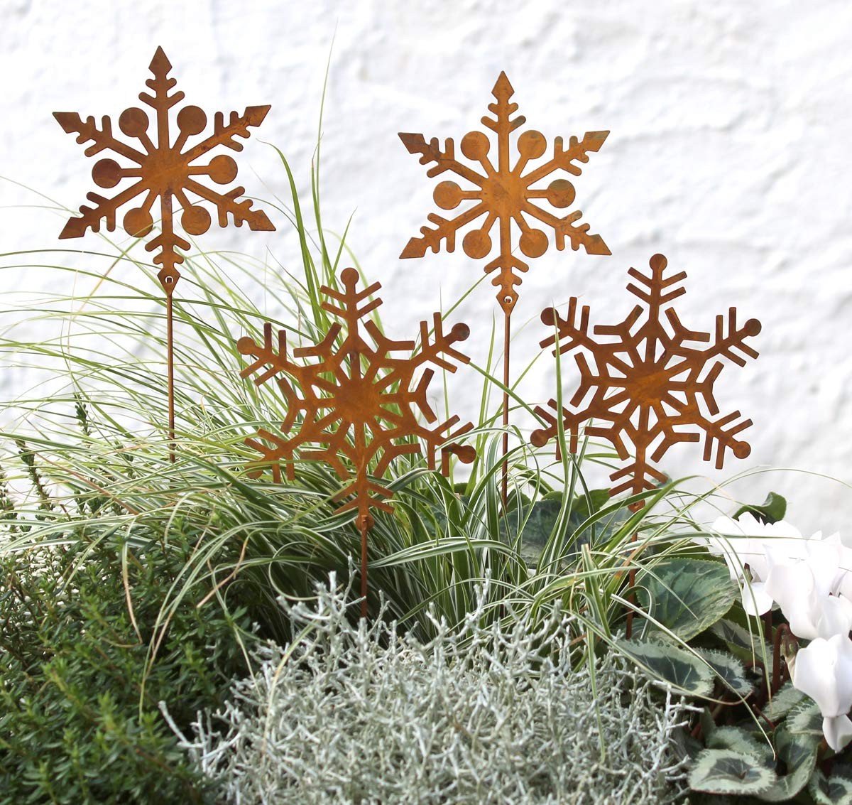 Omgoods - 4-Delige Sneeuwvlok Kerstdecoratie voor de Tuin