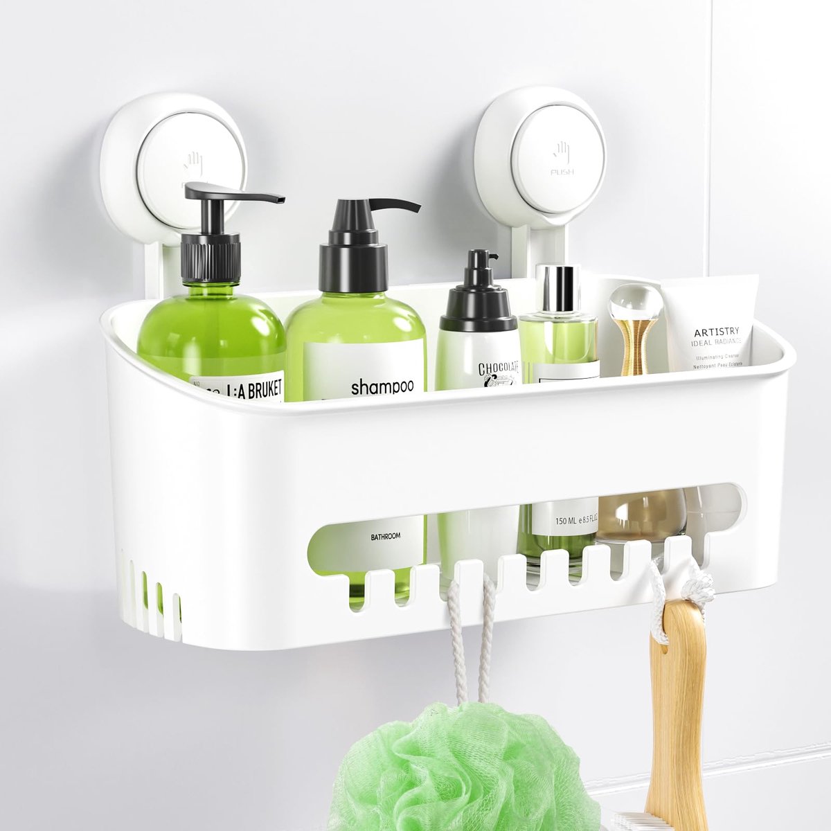 Omgoods - Doucheplank met Zuignappen - Tot 10 kg - Waterdichte Shampoohouder