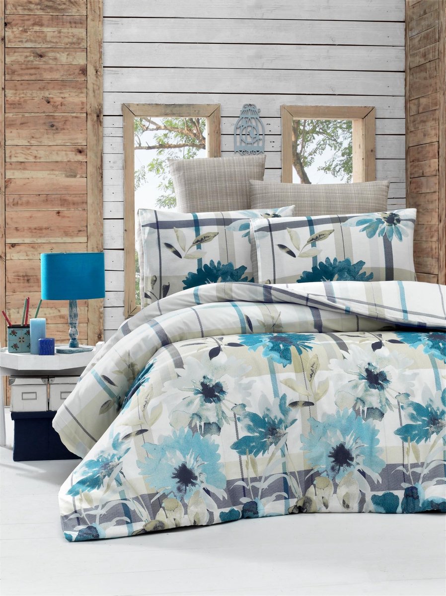 Omgoods - Eenpersoons Dekbedovertrek Set 135 x 200 cm van Katoen en Polyester