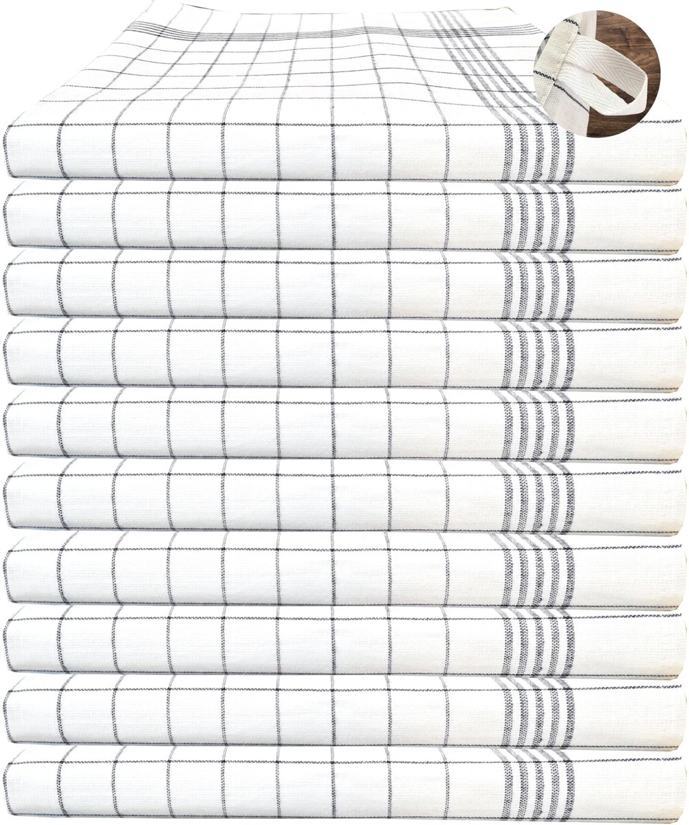 Omgoods - Half Linnen Theedoeken Set van 10 - 50% Katoen, 50% Linnen 50x70cm Geel