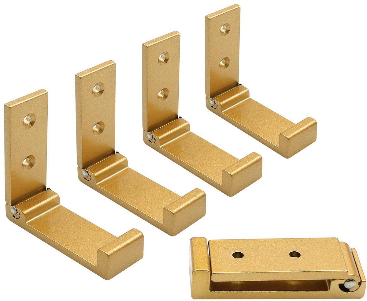 Omgoods - Set van 5 Opvouwbare Wandhaken - Aluminium Legering Mat Zwart