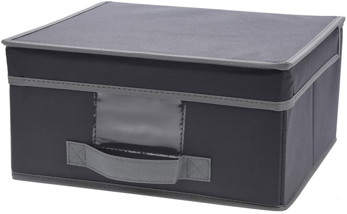 Omgoods- Opbergdoos Ruimtebesparend - Opvouwbare Opbergdoos - Deksel - Handgreep - Kledingkast - 44 x 33 x 22 cm - Opbergmand
