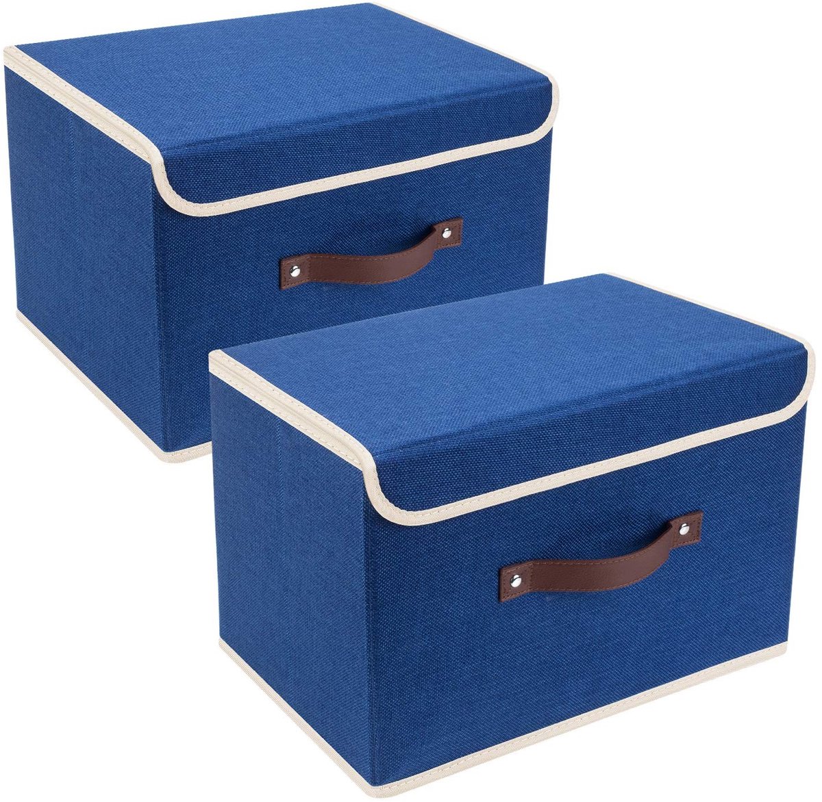 Omgoods - Vouwbare Opbergdozen met Deksel, Set van 2 in Duurzaam Ontwerp