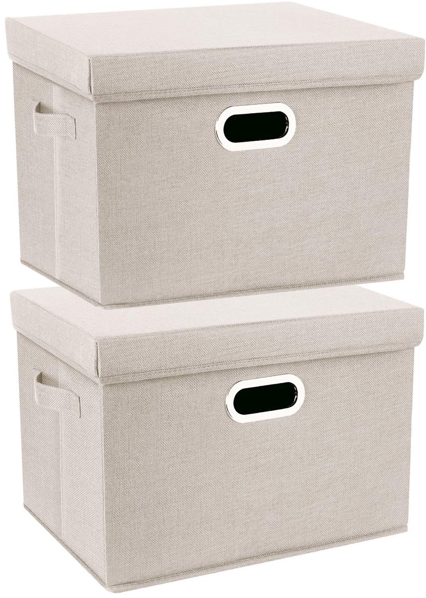 Omgoods - Opvouwbare Opbergdozen met Deksel, Set van 2