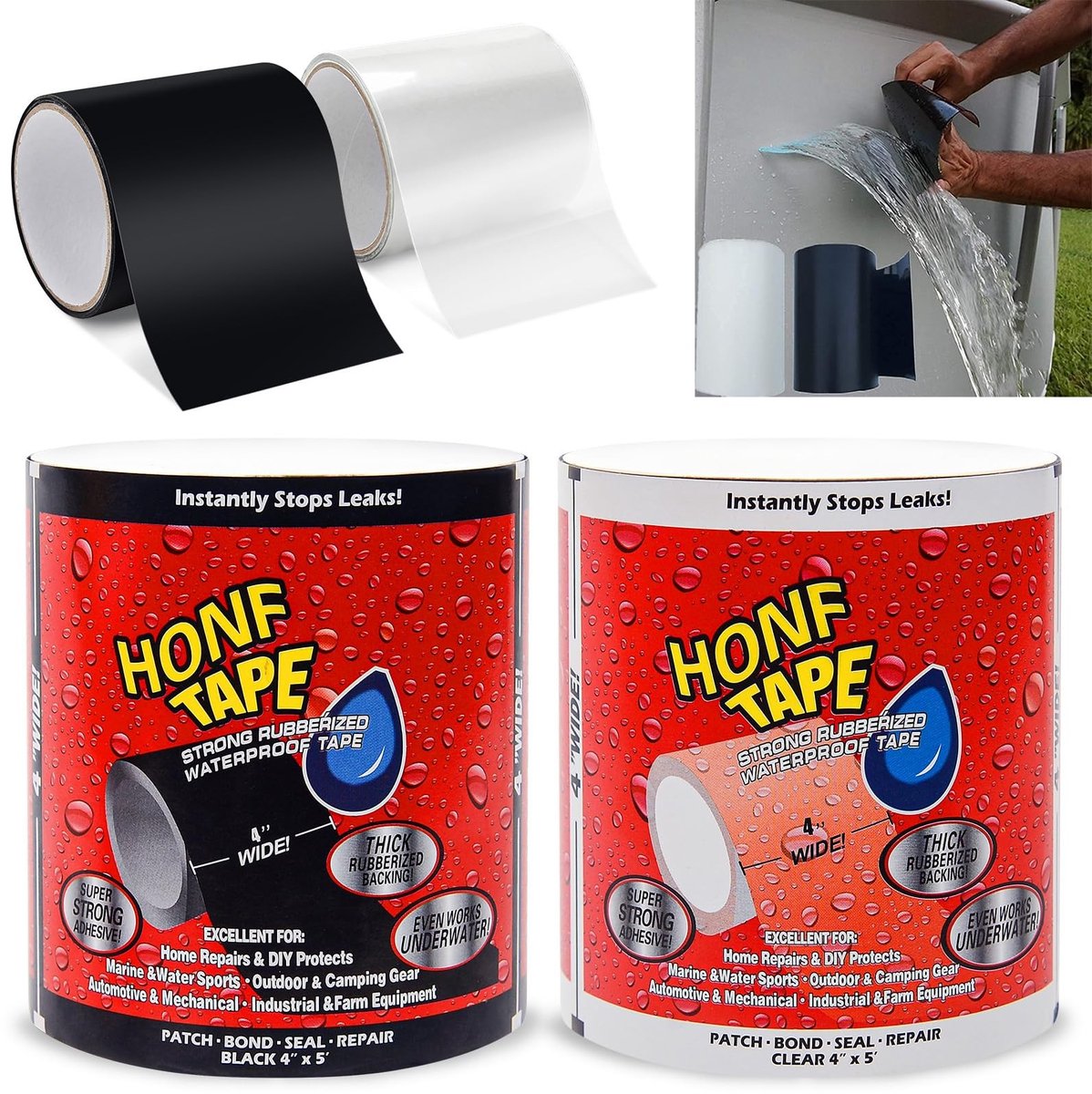 Omgoods - 2 Stuks Waterdichte Reparatietape van Silicoon