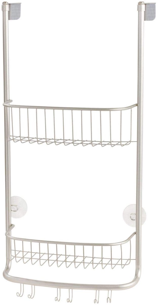Omgoods - Doorhangend Douche Rek met 2 Mandjes en 3 Haken