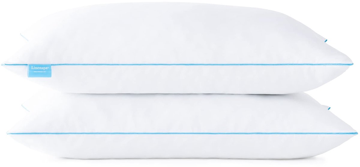 Omgoods - Set van 2 Medium Harde Hoofdkussens 40x80 cm - Versnipperd Traagschuim